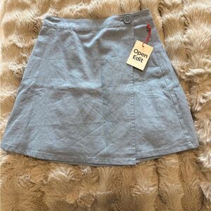 Open Edit Light Blue Mini Skirt